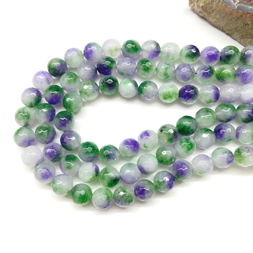 AGATA FACETADA | 10MM | BICOLOR VERDE MORADO