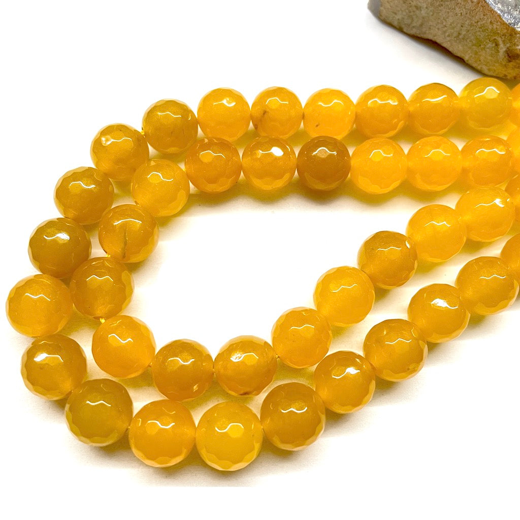 AGATA FACETADA | 12MM | AMARILLO MOSTAZA