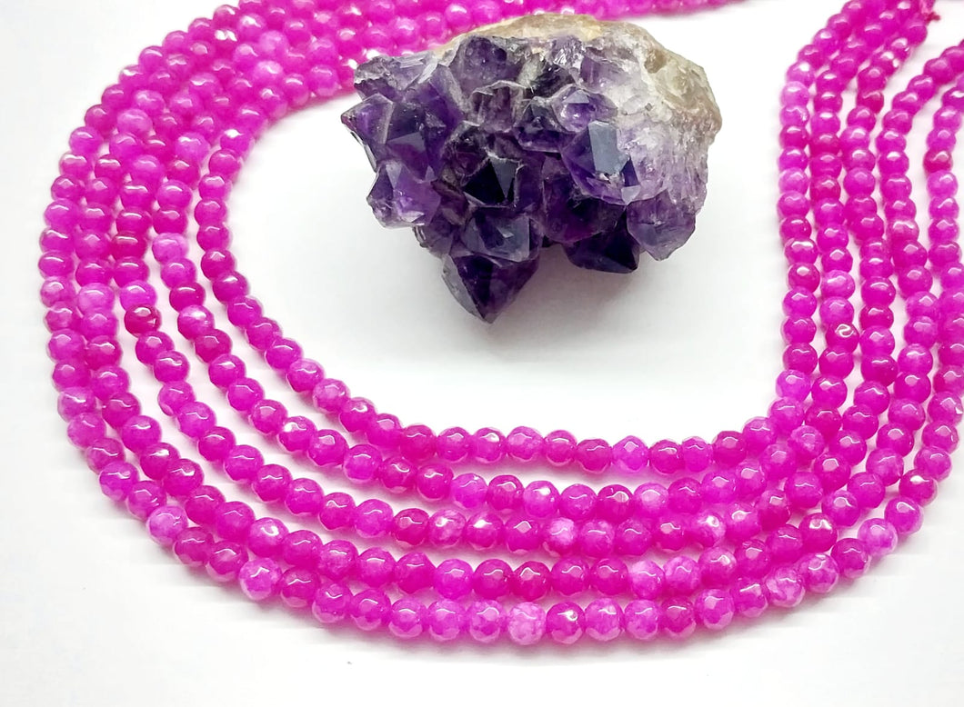 Agata Facetada | 4mm | Fucsia | co.28