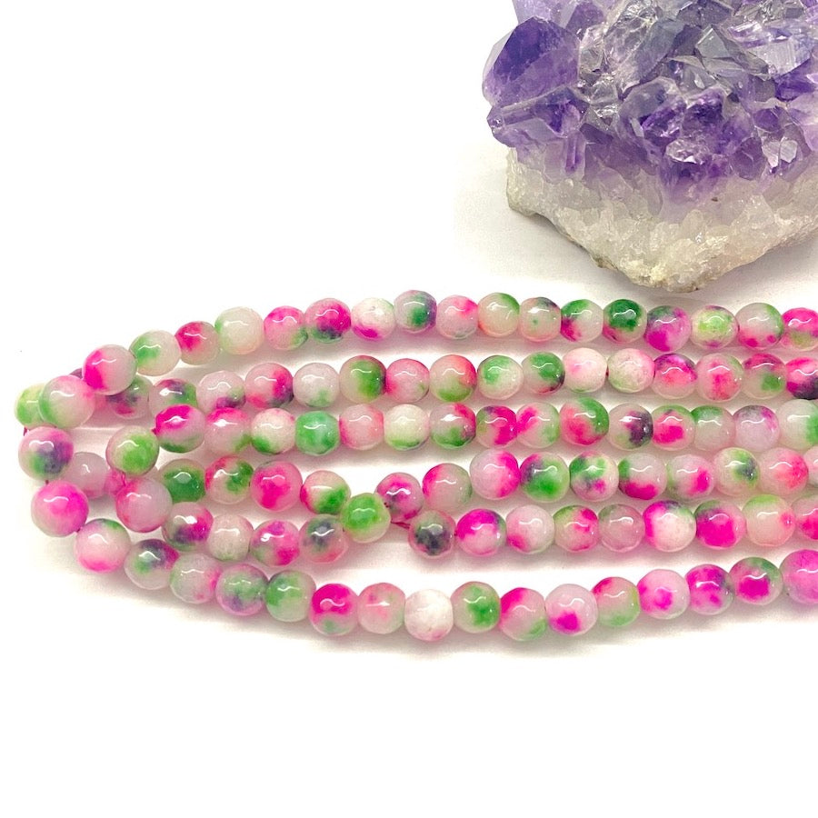AGATA FACETADA | 8MM | BICOLOR FUCSIA VERDE