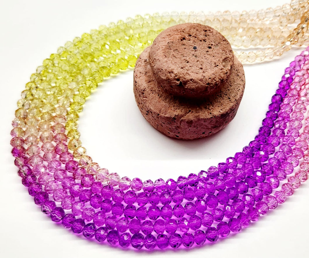 CRISTAL CHATO | 6MM | DEGRADE DAMASCO AMARILLO MORADO ROSA | co.20