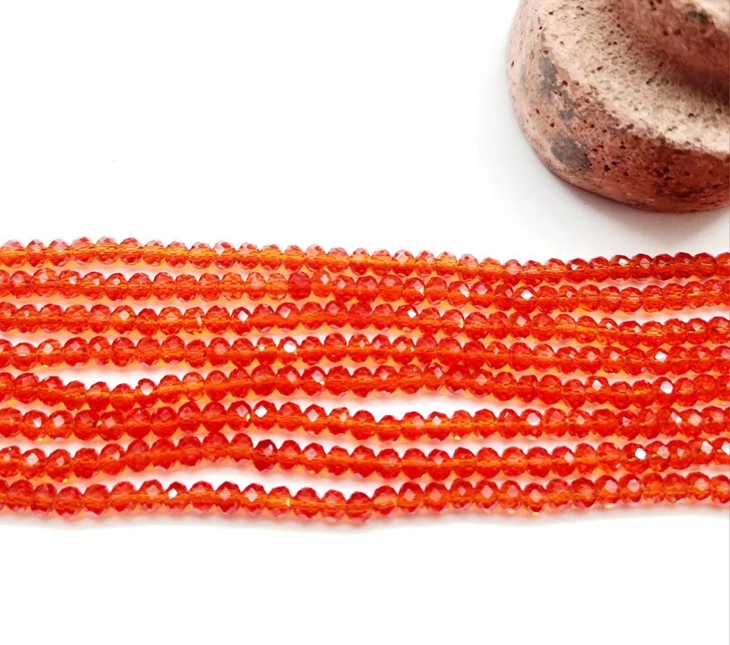 Cristal Chato | 4mm | Naranja Traslucido 14