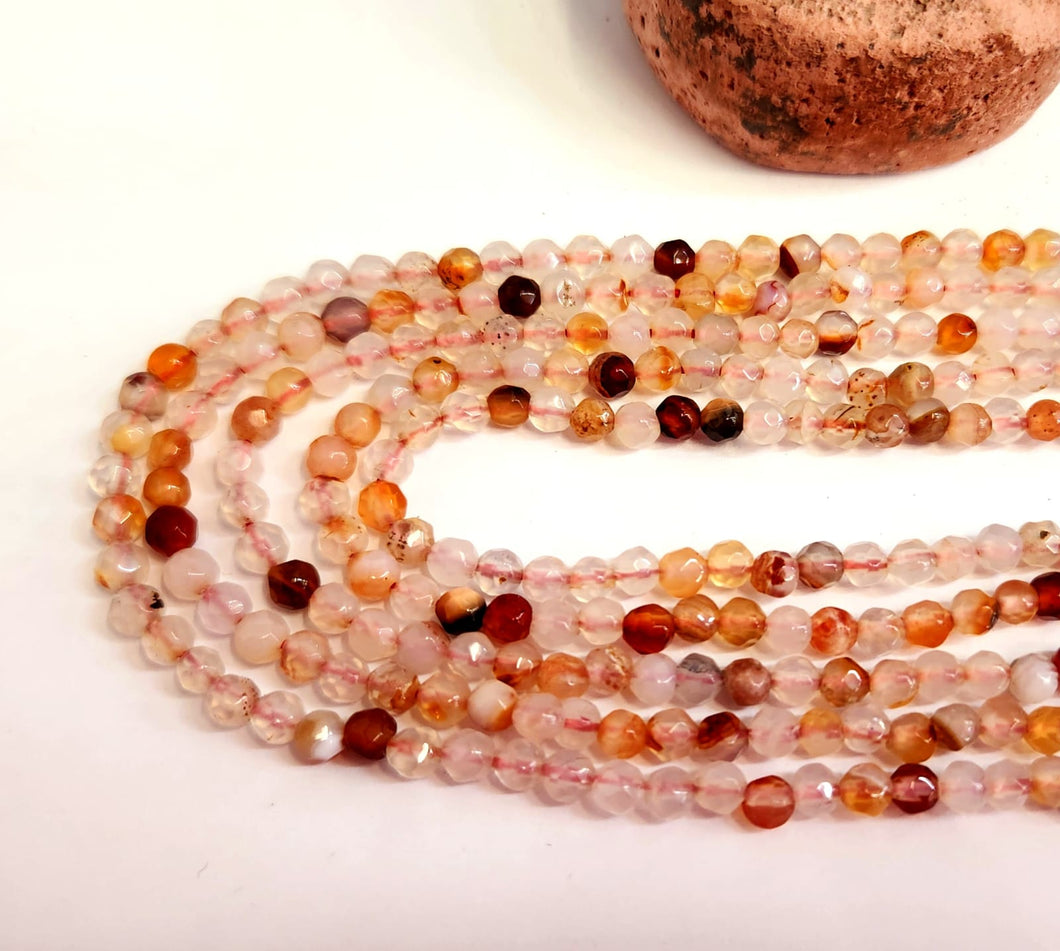 AGATA FACETADA | 4MM | MIX NARANJA CLARO Y TRASLUCIDOS