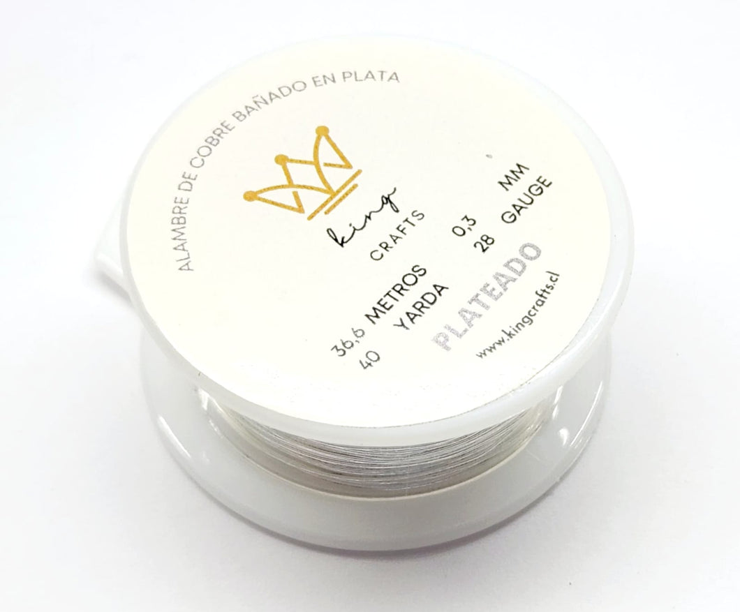Alambre King Crafts | GA 28 | Color: Plateado