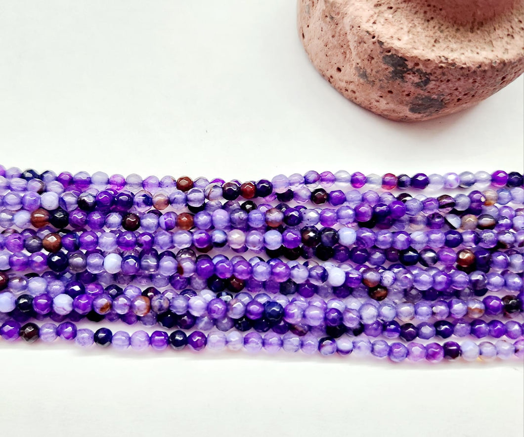 Agata Facetada | 3mm | Mix Morado