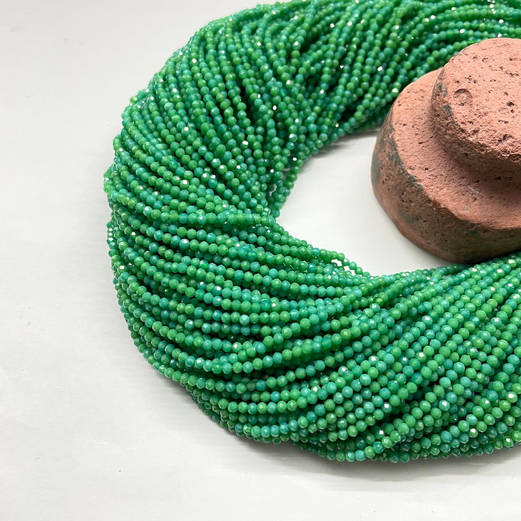 PIEDRAS NATURALES | MINI FACETADO | AGATA VERDE MATIZADO | 2.3MM | co.153