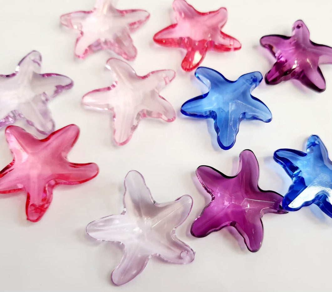 ACRILICO | ESTRELLA DE MAR | 100 GRAMOS | 50MM | MIX FUCSIA - AZUL - LILA - ROSA