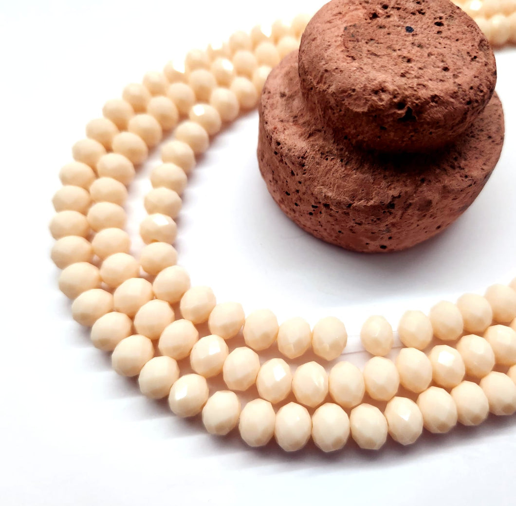 Cristal chato | 8 mm | Matte Crema 80
