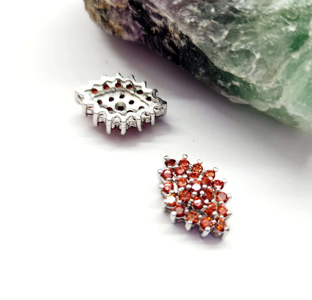 Base de Acero con Zircon | Rombo | 17x10mm | Naranja