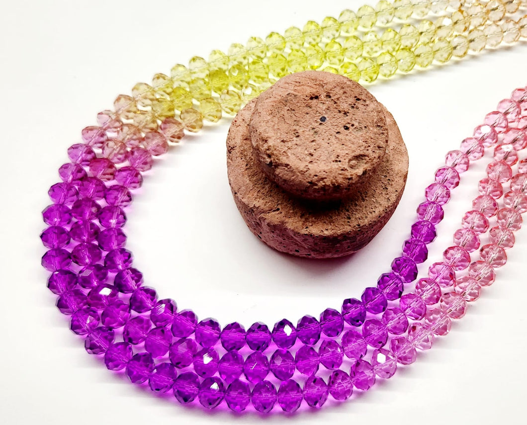 CRISTAO CHATO | 8MM | DEGRADE DAMASCO AMARILLO MORADO ROSA | co.26