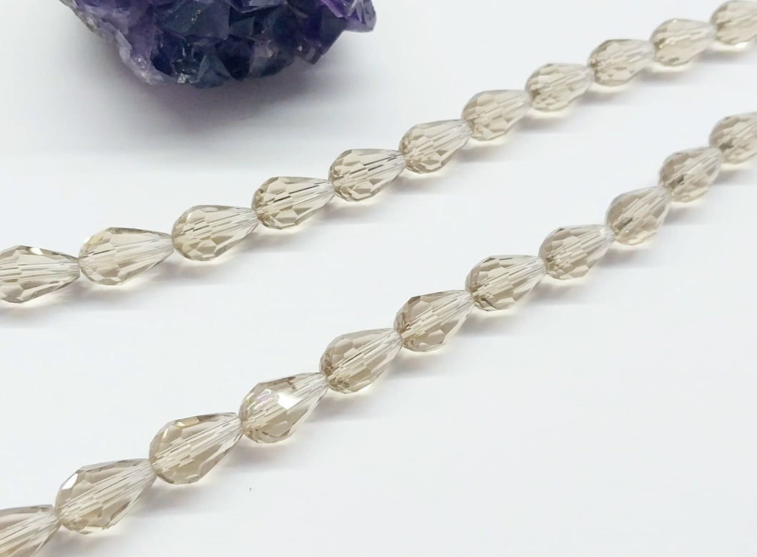 Gota de cristal | 11.5x8mm | Beige