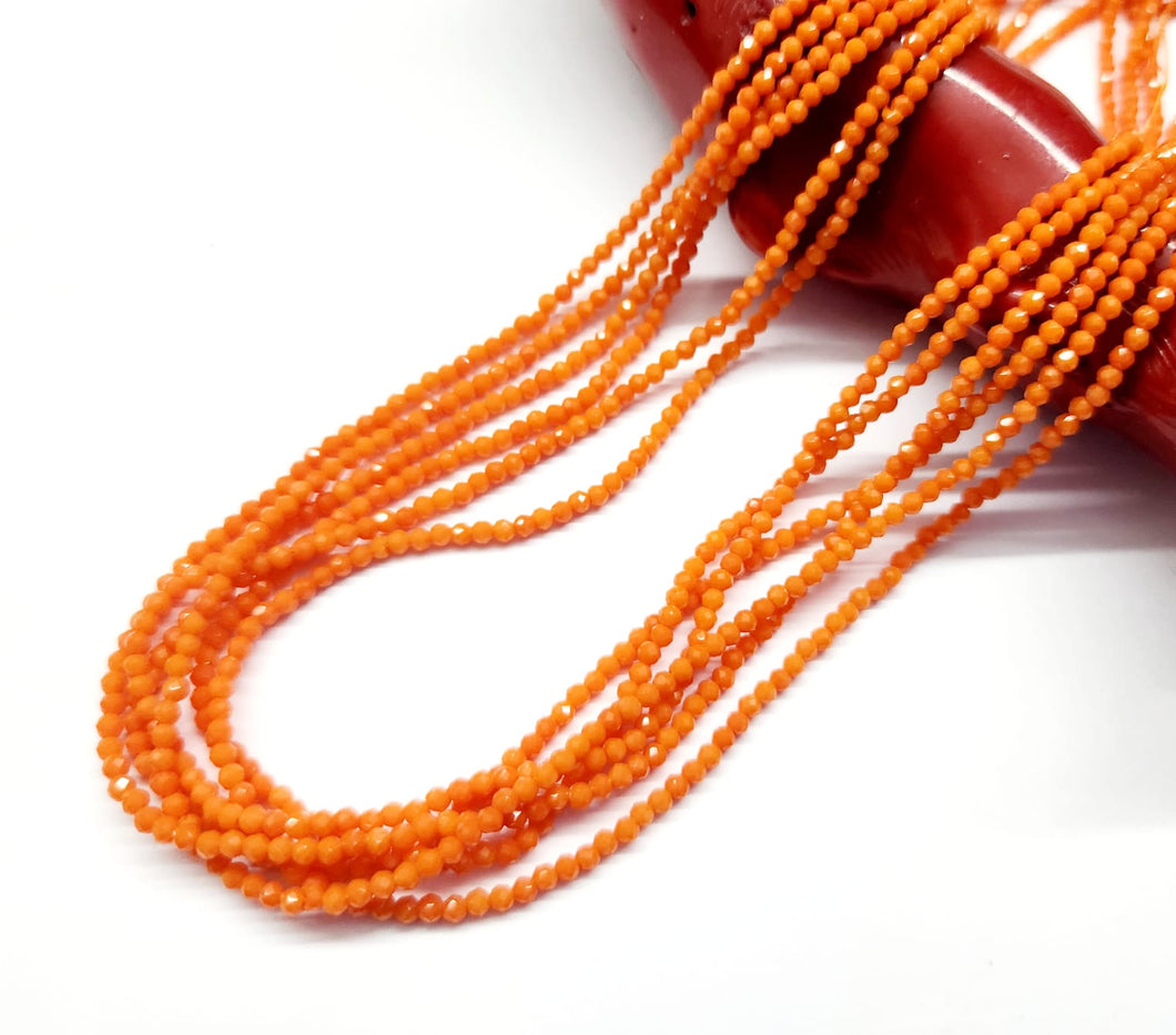 MOSTACILLA DE CRISTAL Y PIEDRA | FACETADO | 2.2MM | MANDARINA  | co.23