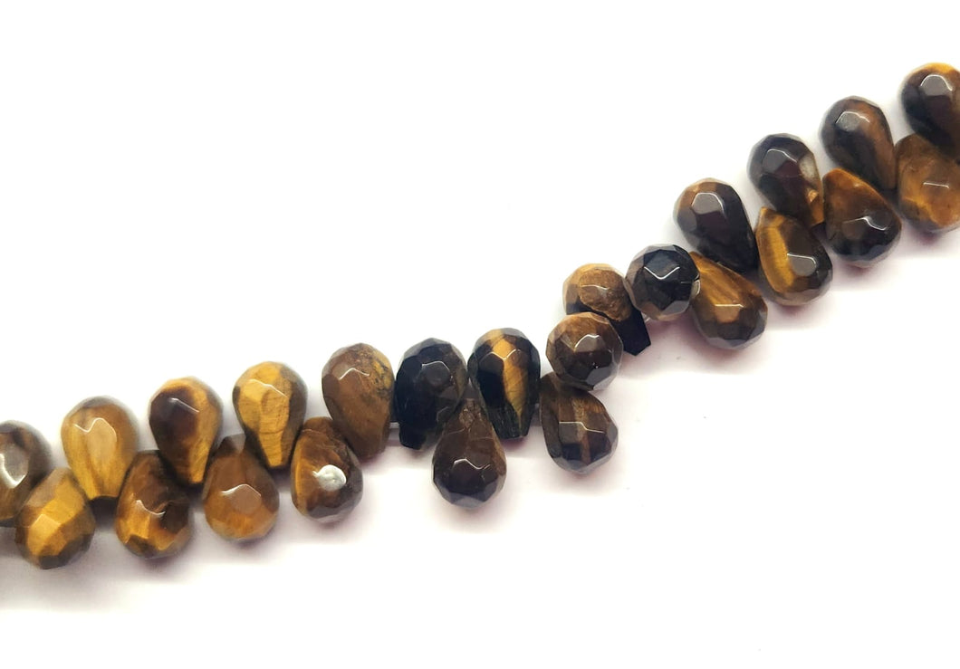 GOTA FACETADA | 8X13MM | OJO DE TIGRE