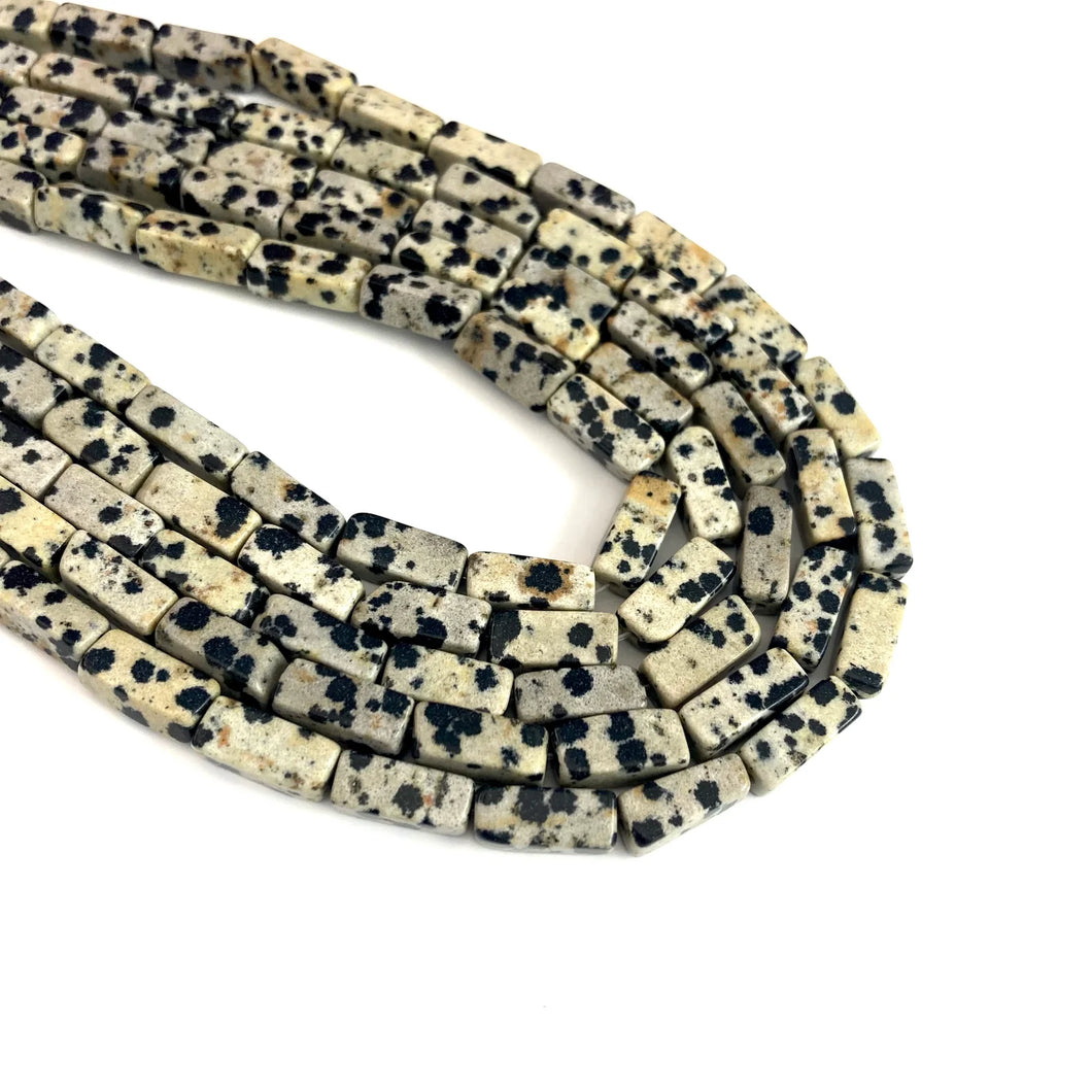 JASPE DALMATA | TUBO RECTANGULAR CHICO | 12X5MM