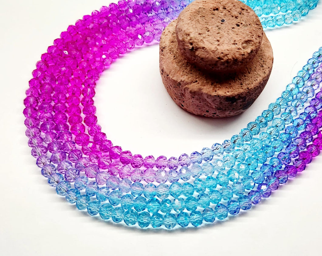 CRISTAL CHATO | 6MM | DEGRADE CELESTE LILA FUCSIA | co.22