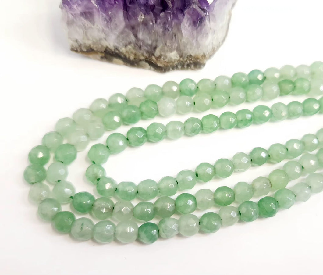 AGATA FACETADA | 6MM | VERDE JADE CLARO