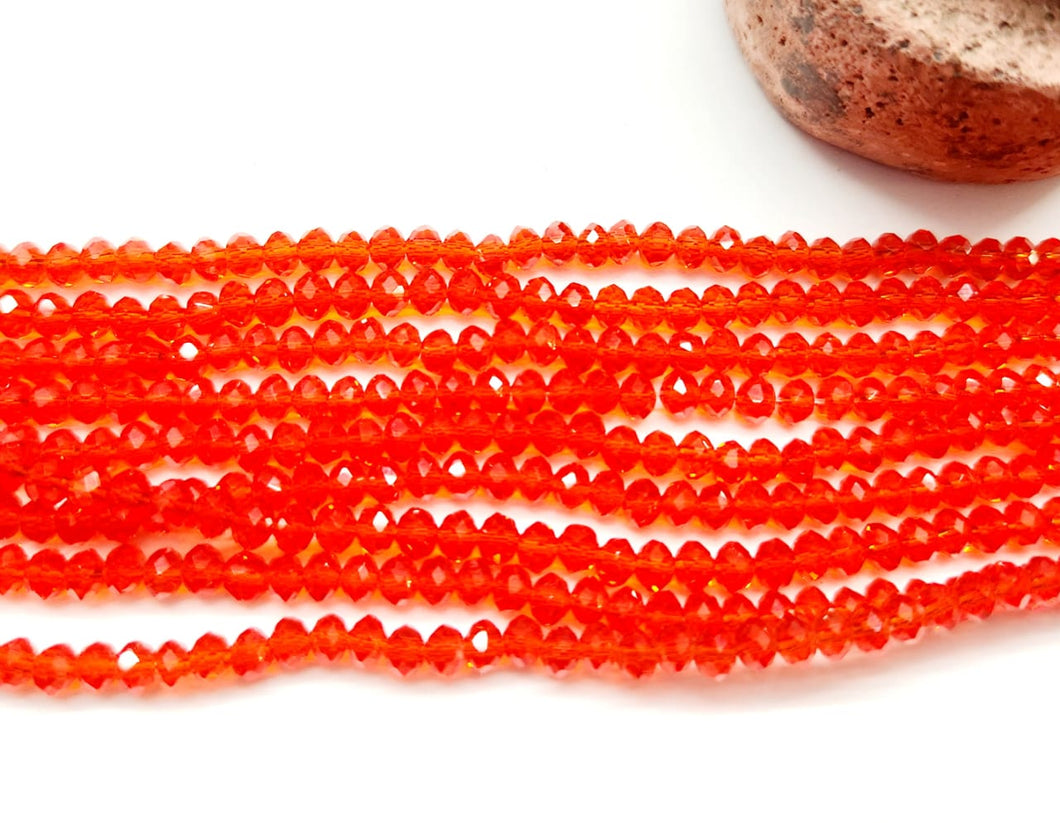 Cristal Chato | 4mm | Rojo claro Traslucido 9