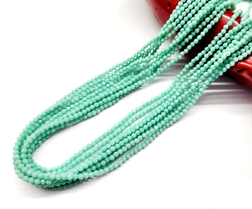 MOSTACILLA DE CRISTAL Y PIEDRA | FACETADO | 2.2MM | TURQUESA | co.15