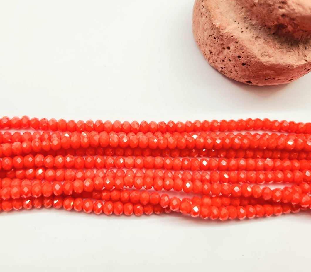 Cristal Chato | 4mm | Naranja rojizo matte 13