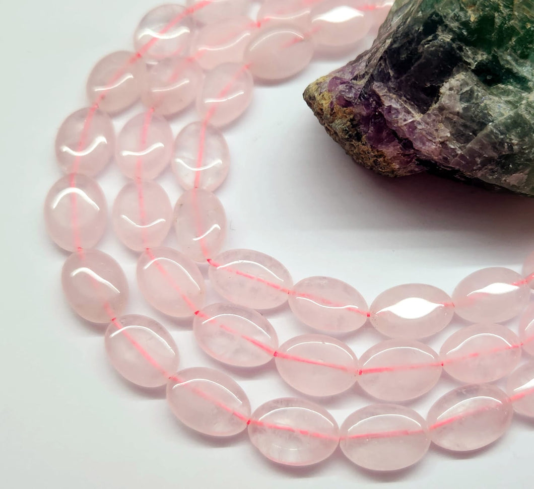 CUARZO ROSADO | OVALADO PLANO | 11X16MM