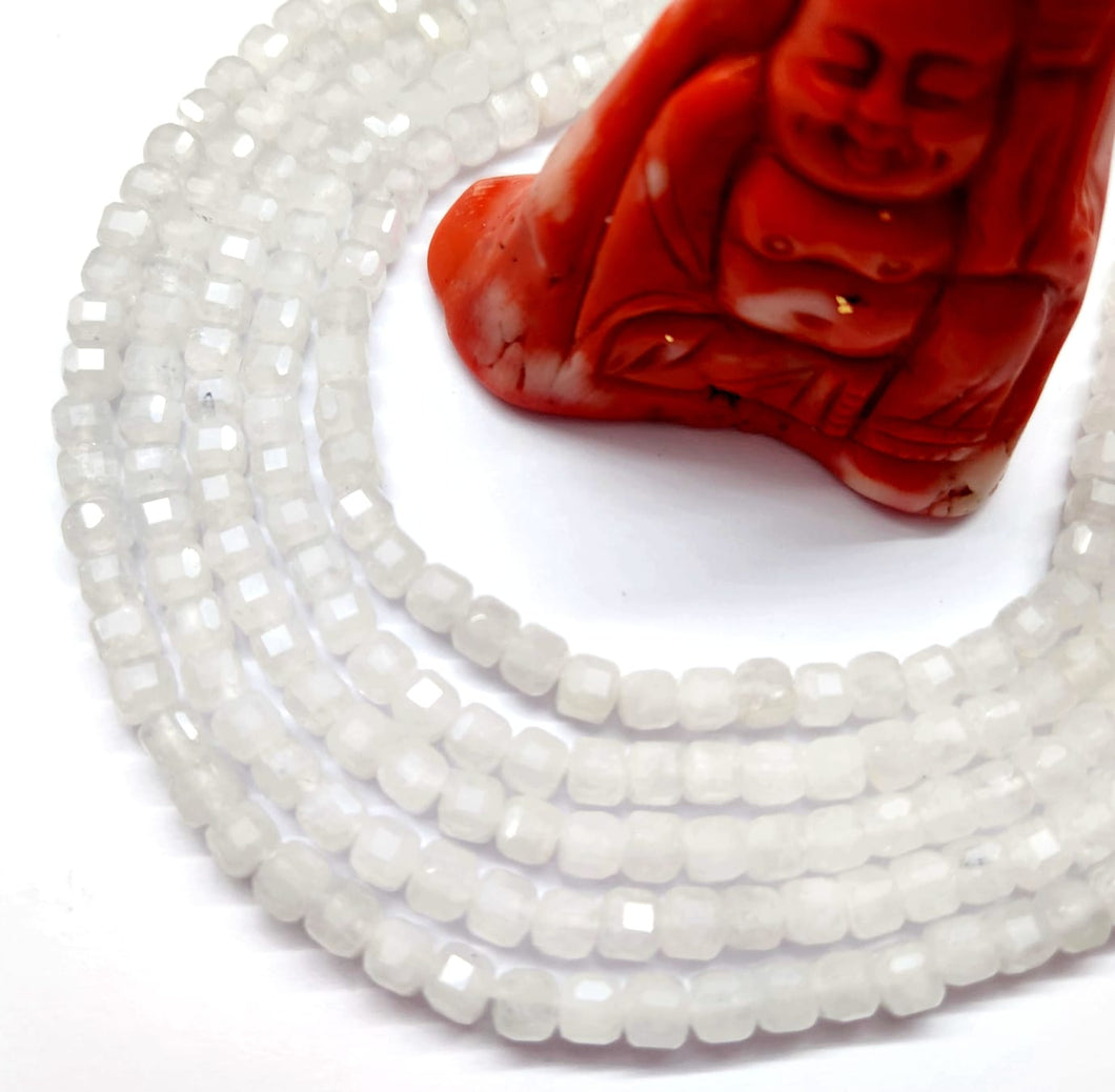CUBOS DE PIEDRA FACETADO | 5.5X5.5MM | CUARZO CRISTAL