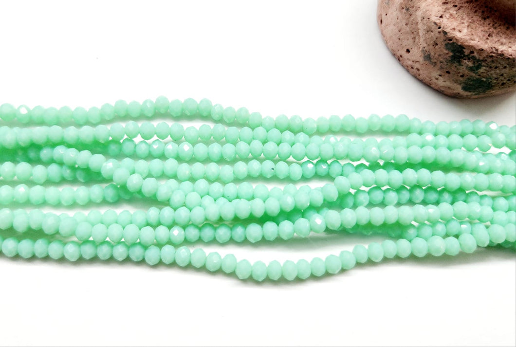 Cristal Chato | 4mm | Verde agua matte 114