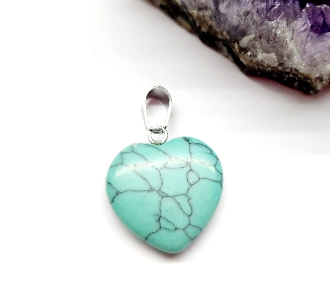 COLGANTE DE PIEDRA | CORAZON MEDIANO | 20MM | TURQUESA