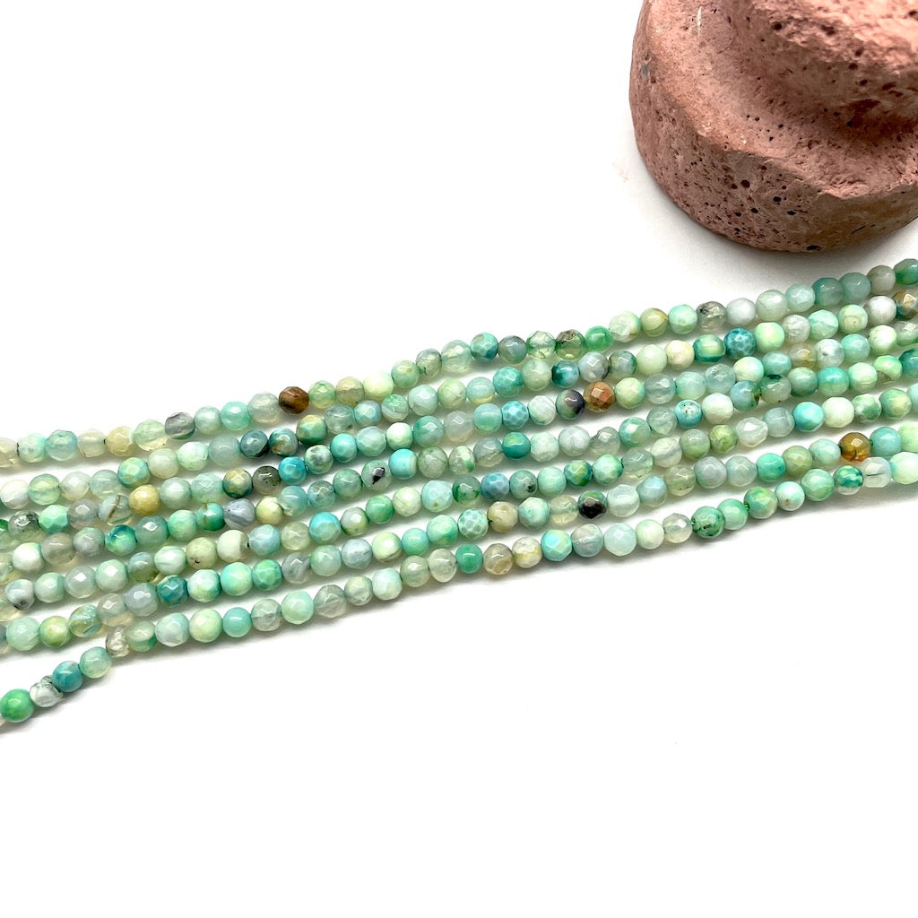 AGATA FACETADA | 4MM | VERDE MATIZADO OPACO