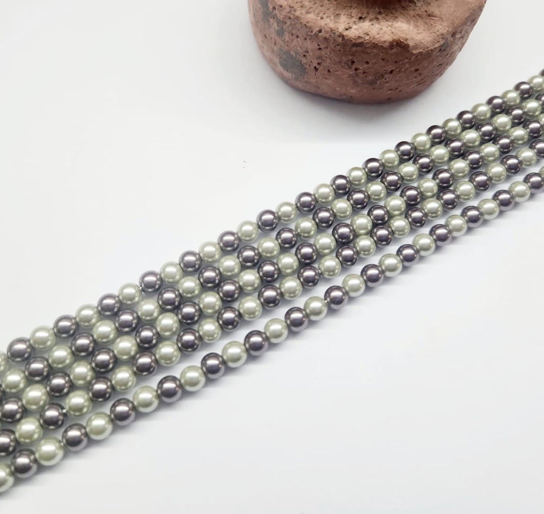 PERLA SHELL | 4MM | MIX BLANCO LILA