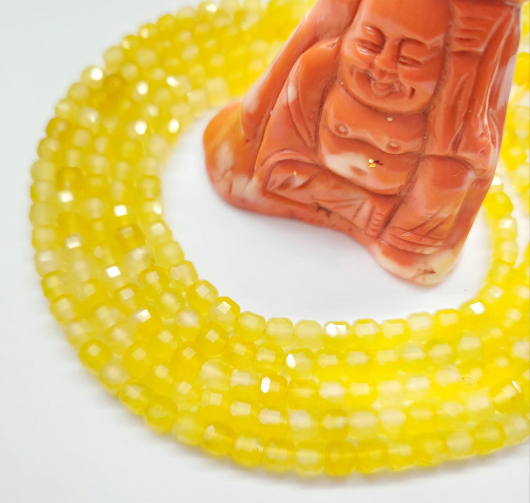 CUBOS DE PIEDRA FACETADO | 5.5X5.5MM | OPALO AMARILLO