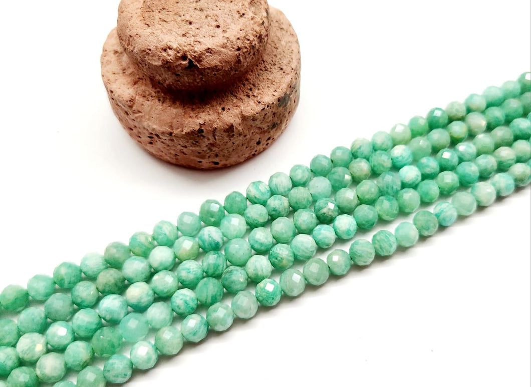 AMAZONITA VERDE | TIRA CORTA | FACETADA 6.5MM
