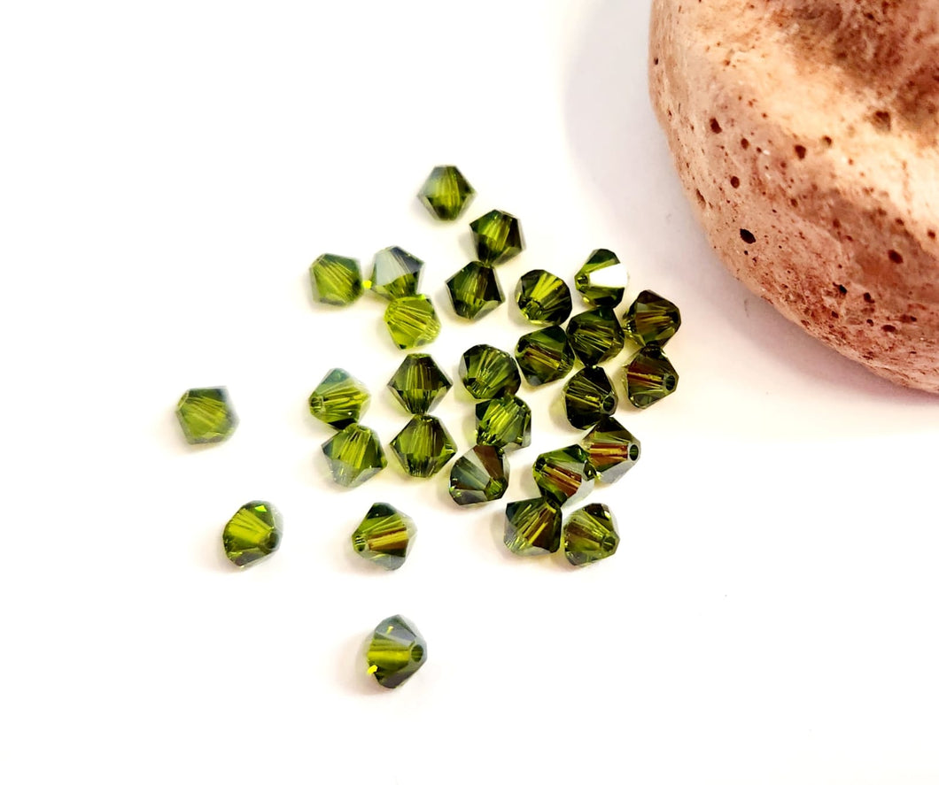 Bead Swarovski Crystals | 4mm | C2 SAT #017 | 25u | Verde oliva oscuro