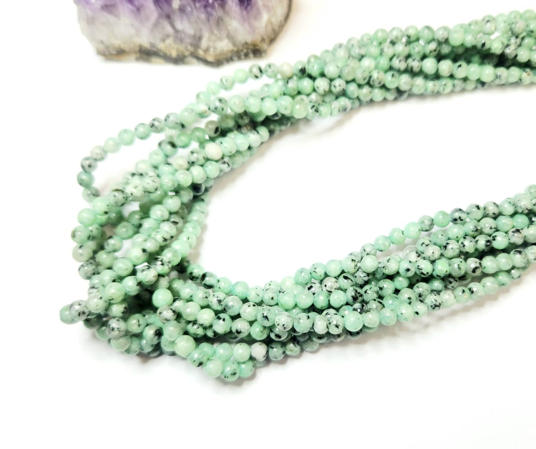 AGATA VERDE CON MANCHAS NEGRAS | 4MM