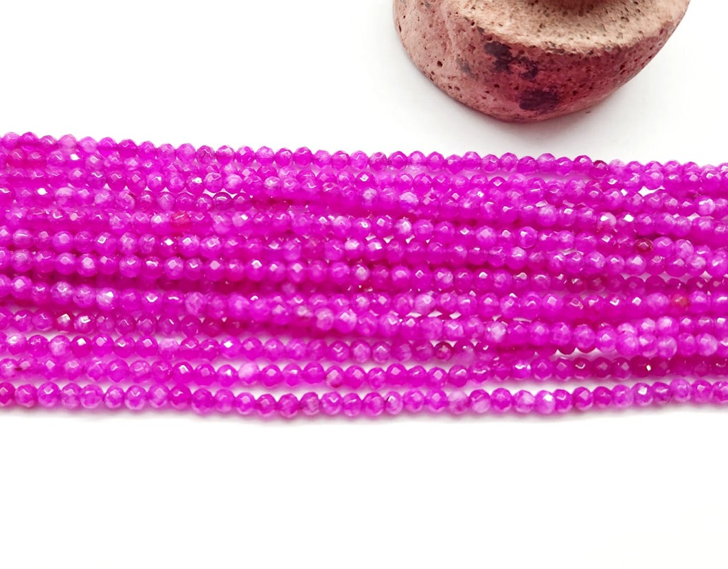 Agata Facetada | 3mm | Fucsia Intenso | co.73