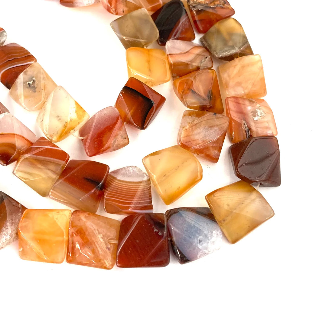 CORNALINA MATIZADA | CUADRADO IRREGULAR | 15X16MM