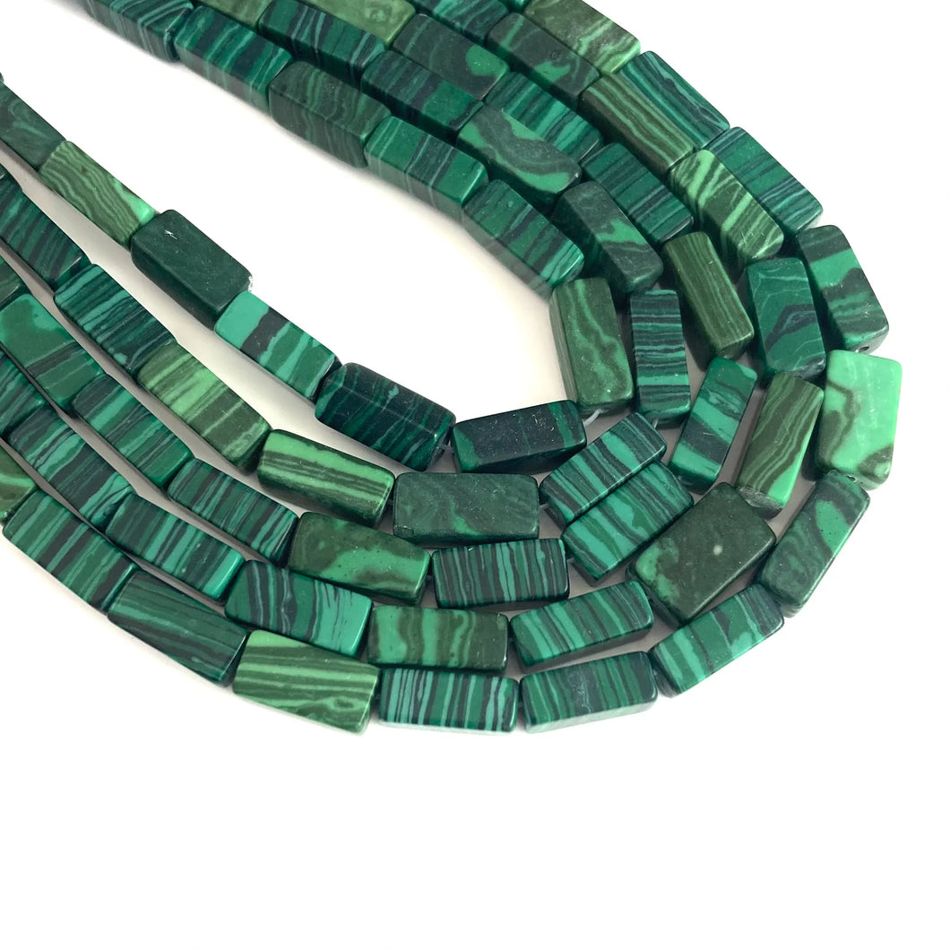 MALAQUITA | TUBO CUADRADO |  CHICO | 12X6MM