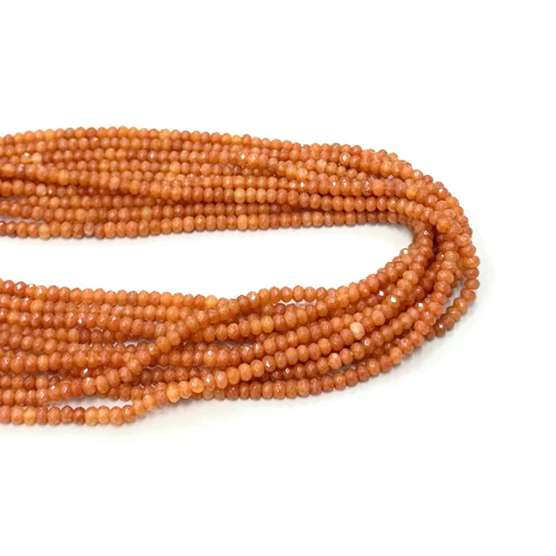 AGATA RONDELL FACETADA | 4MM | NARANJA TOSTADO