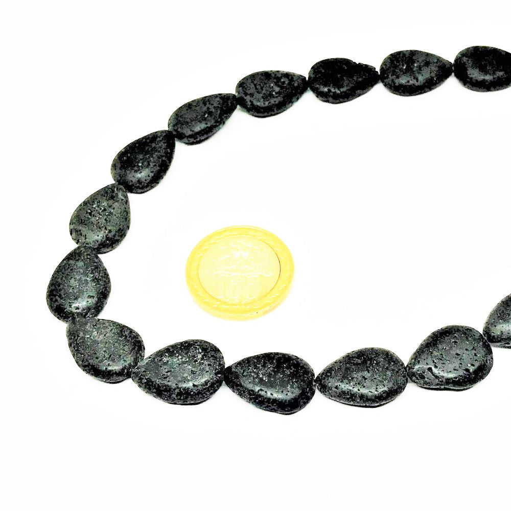 PIEDRA DE DISEÑO | PIEDRA VOLCANICA | GOTA PLANA | 18X13MM