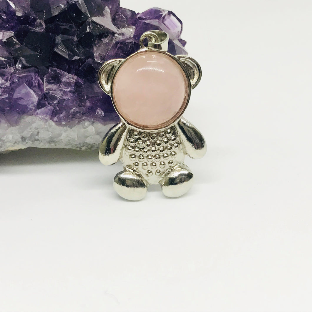 COLGANTE OSO | C/R | CUARZO ROSADO | 3.7CM