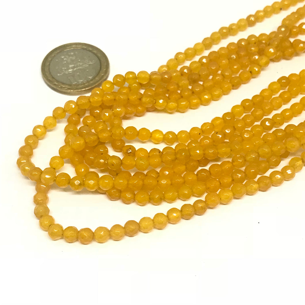 AGATA FACETADA | 4MM | AMARILLO OSCURO TOSTADO