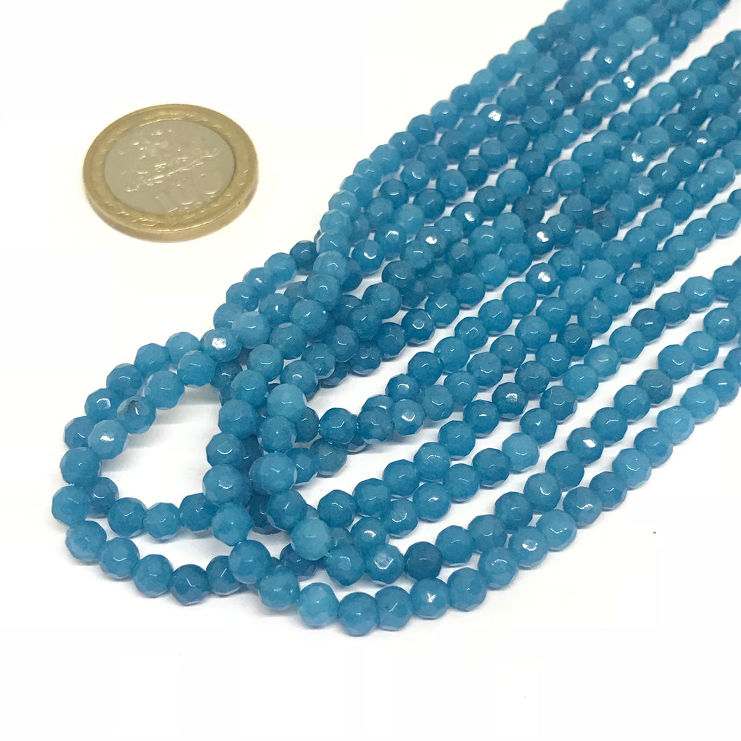 AGATA FACETADA | 4MM | AZUL INDIGO MATIZADO