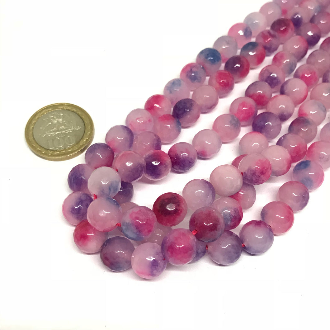 AGATA FACETADA | 8MM | BICOLOR FUCSIA MORADO