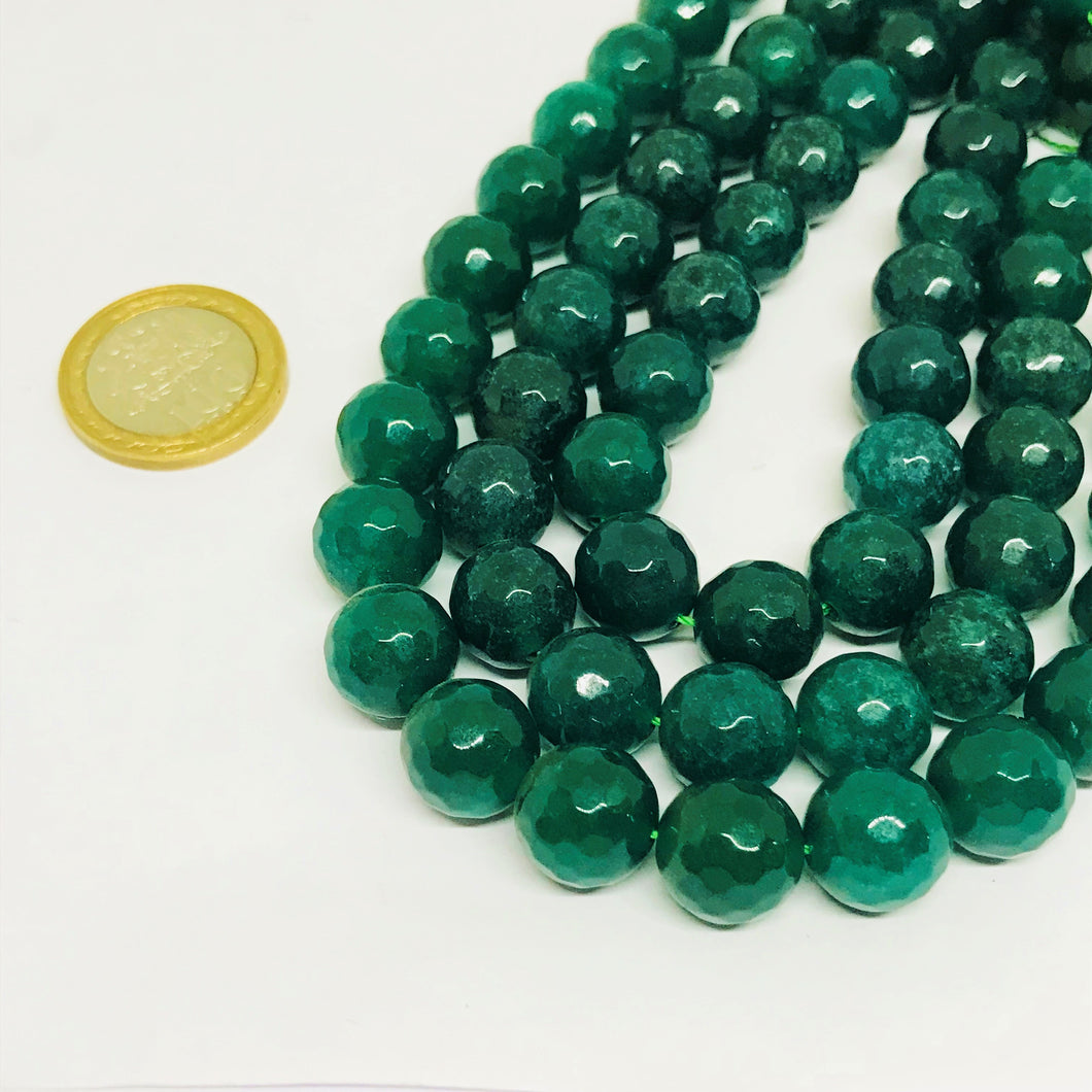 AGATA FACETADA | 12MM | VERDE BOTELLA