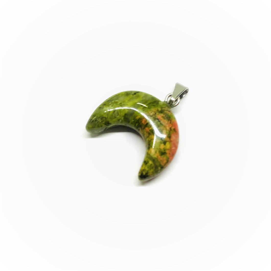 COLGANTE DE PIEDRA | MEDIA LUNA | 19X15MM | UNAKITA