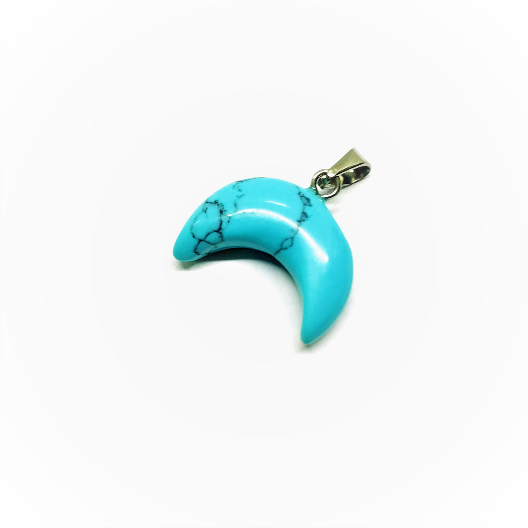 COLGANTE DE PIEDRA | MEDIA LUNA | 19X15MM | TURQUESA