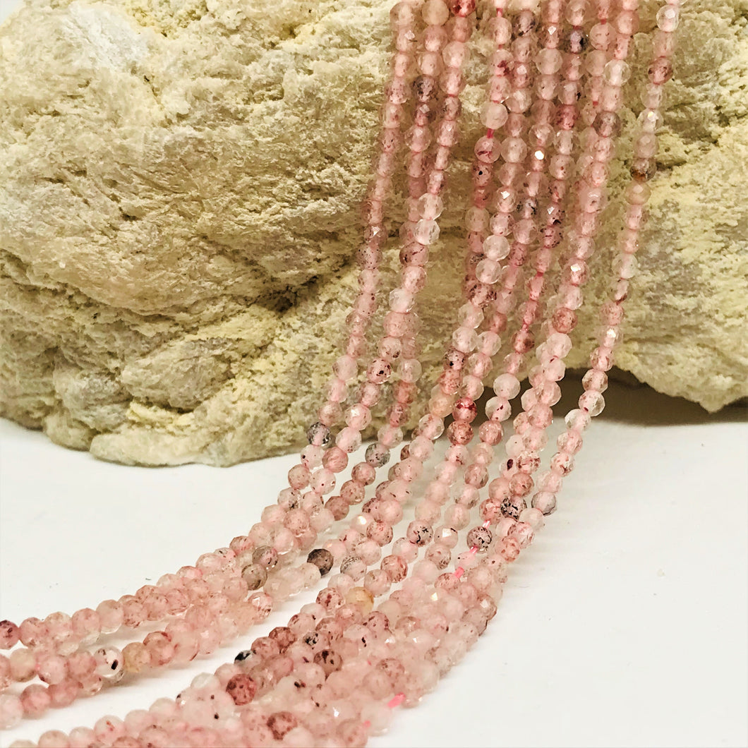 PIEDRAS NATURALES | MINI FACETADO | CUARZO FRESA | 2.2MM