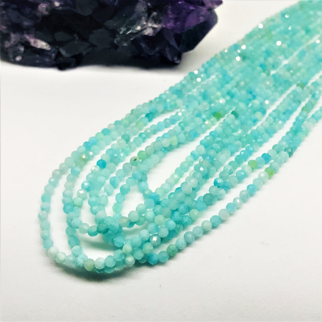 PIEDRAS NATURALES | MINI FACETADO| AMAZONITA AQUA | 3.6MM