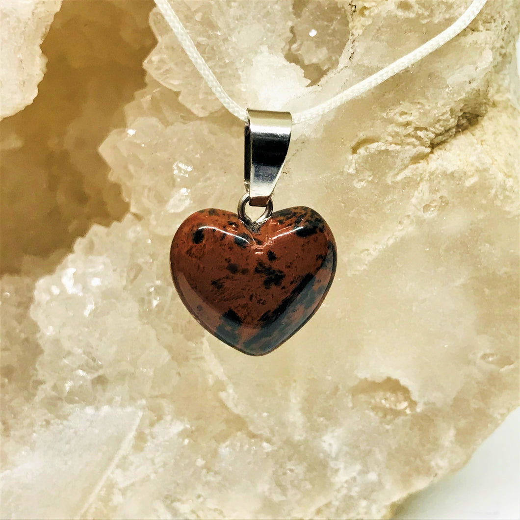 COLGANTE DE PIEDRA | CORAZON CHICO | 15MM | OBSIDIANA CAOBA