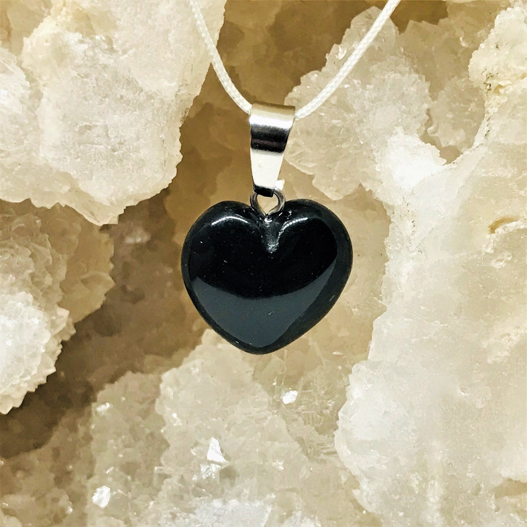 COLGANTE DE PIEDRA | CORAZON CHICO | 15MM | ONIX