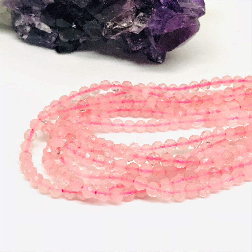 PIEDRAS NATURALES | MINI FACETADO | CUARZO ROSADO | 4.5MM | co.3